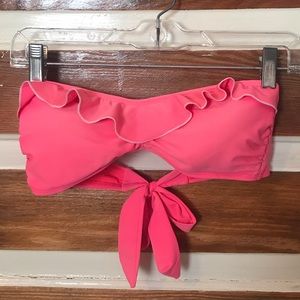 Hot pink straplesss Aerie bikini top